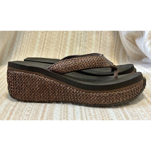 Volatile Island Women Size 8 Wedge Braided Textile Sandal Platform Vacation - Picture 3 of 8
